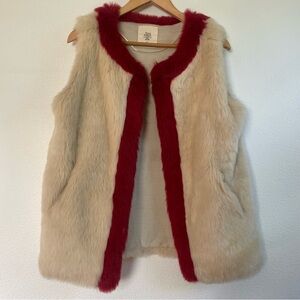 Zara Knitwear with Red Faux Fur Trim